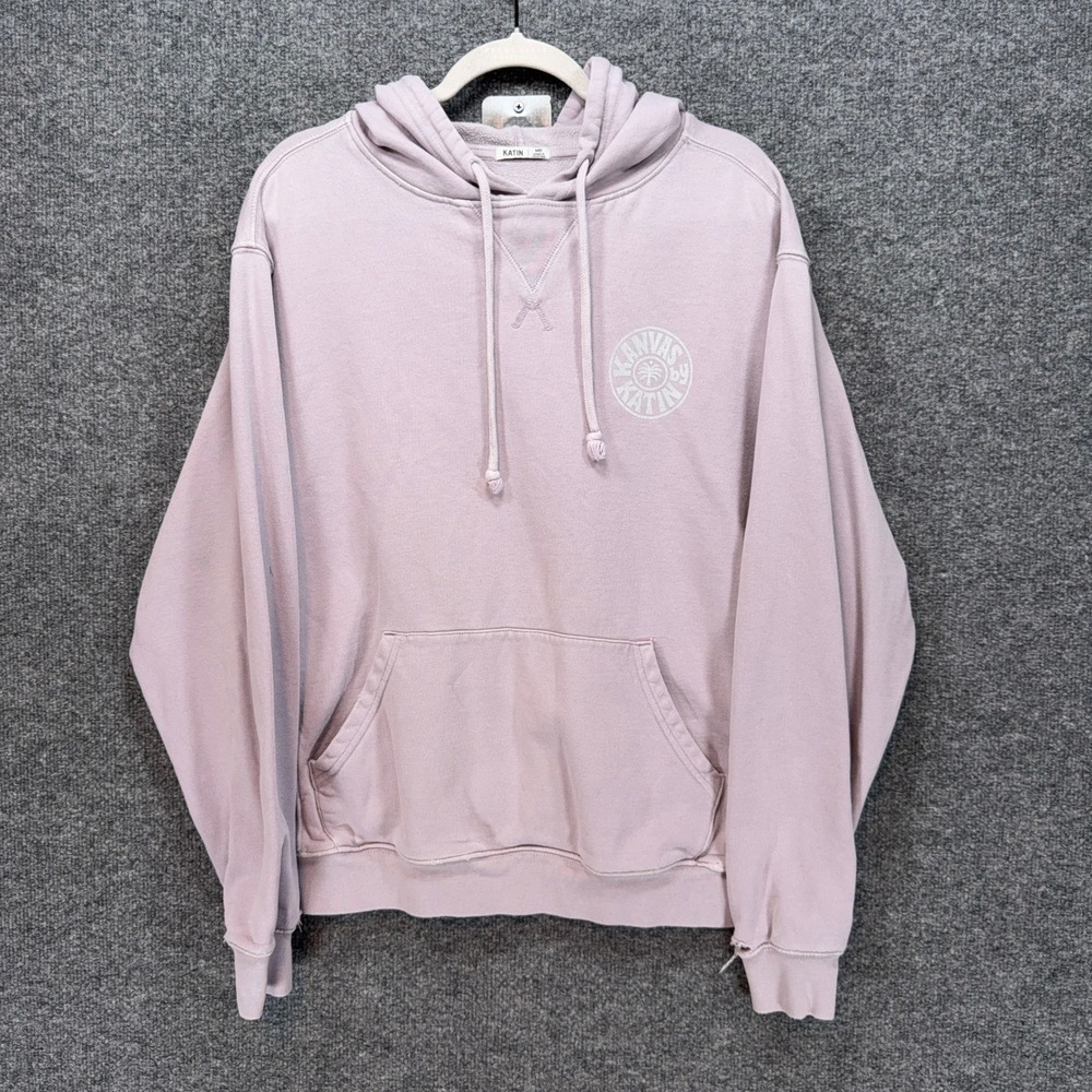 Katin Hoodie Mens Medium Purple Graphic‎ Pullover Surf Skate Grunge Distressed